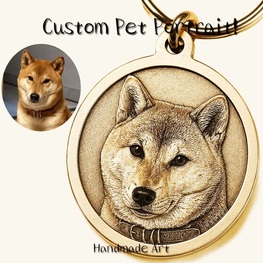 Brass Portrait Tag