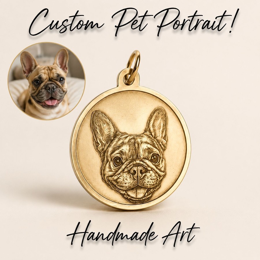Brass Portrait Tag — view 3