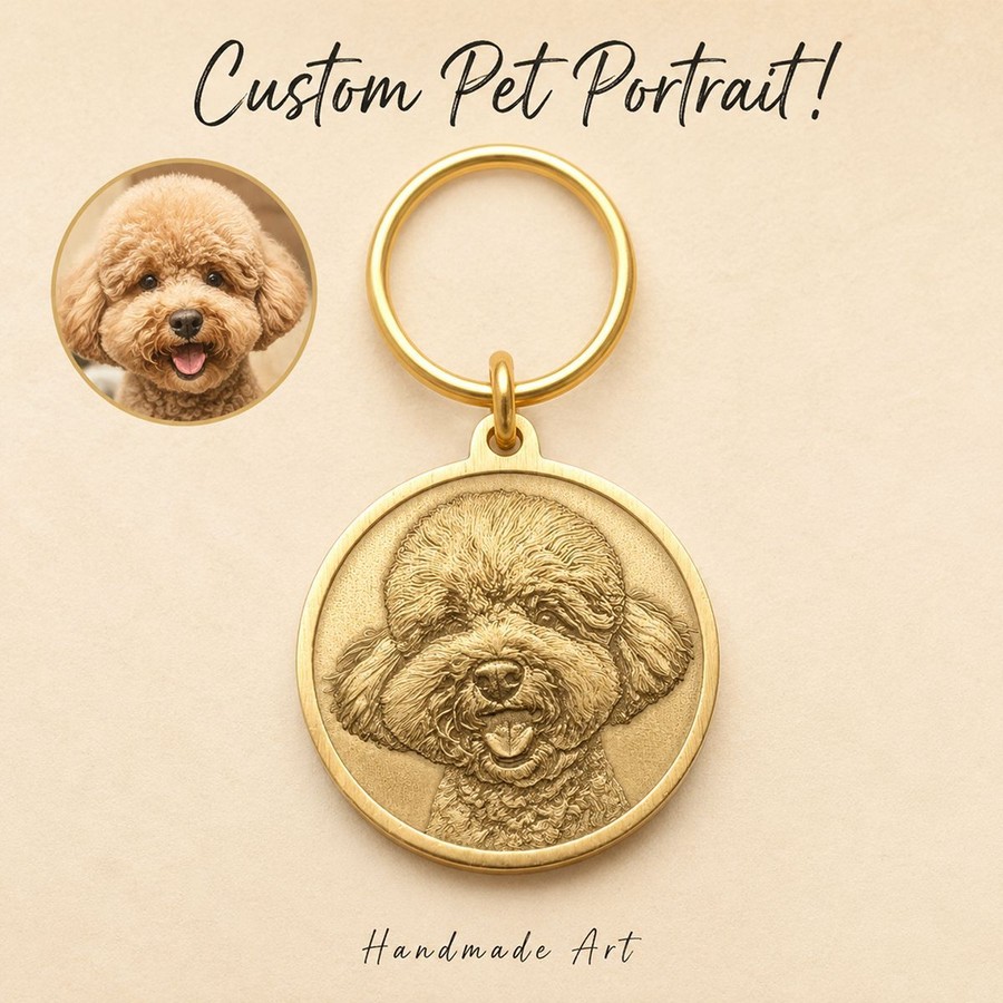 Brass Portrait Tag — view 4